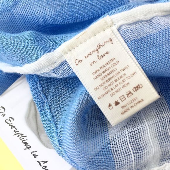 Periwinkle Blue & White Gauzy Weave Infinity Scarf - Picture 4 of 4